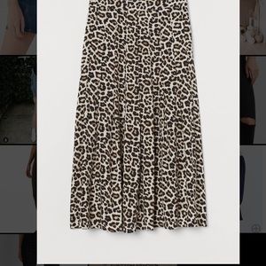 H&M CHEETAH MIDI SKIRT